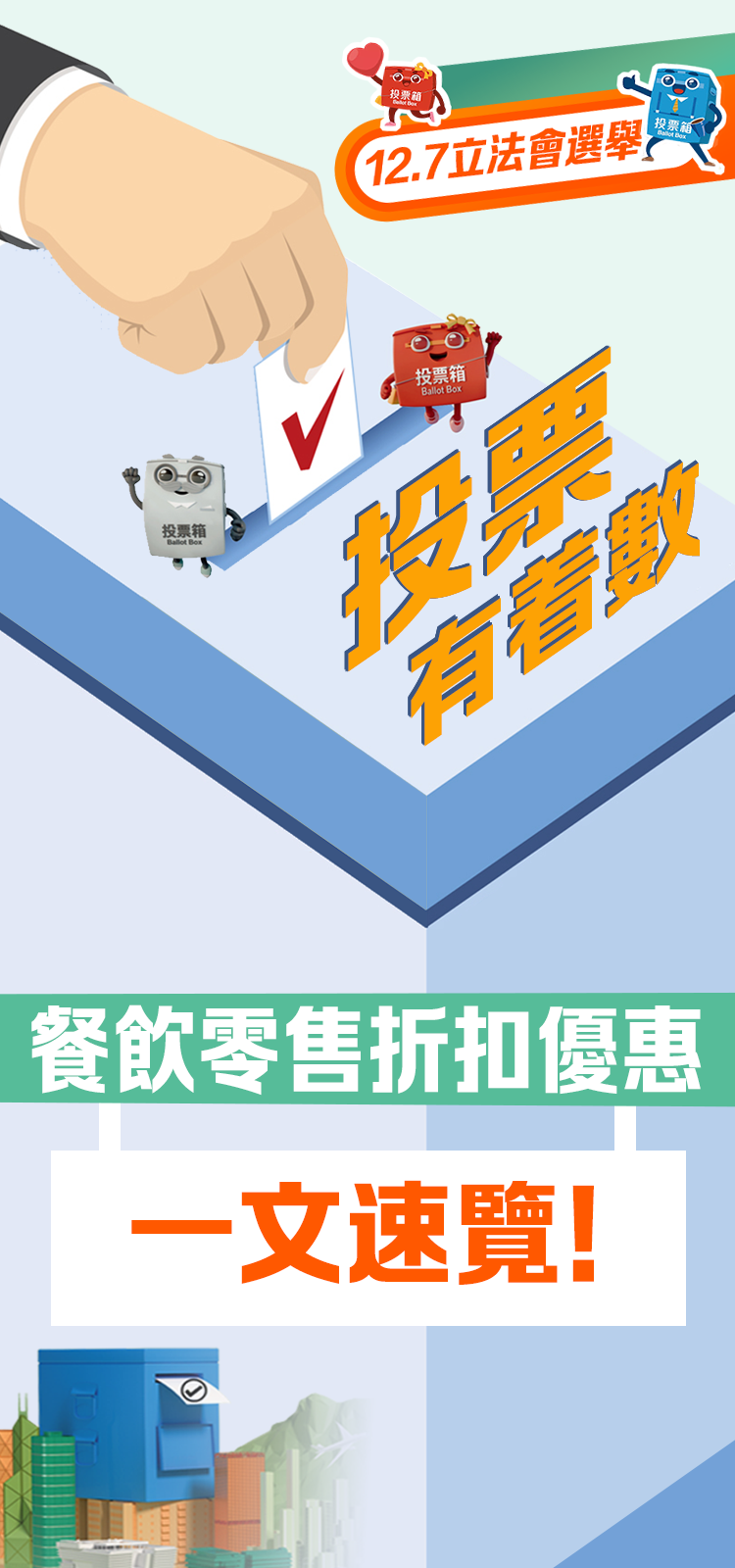 投(tou)票有(yǒu)着數 | 餐飲零售折扣優惠　一(yi)文(wén)速(su)覽